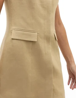 LINEN TAILORED MINI DRESS