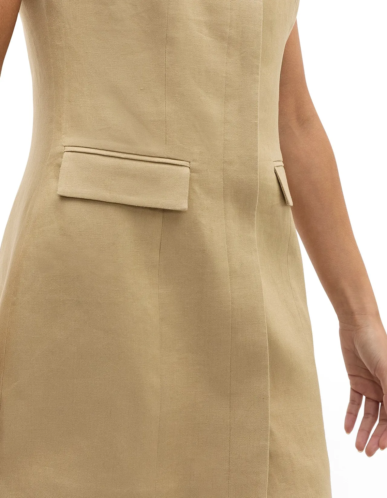 LINEN TAILORED MINI DRESS