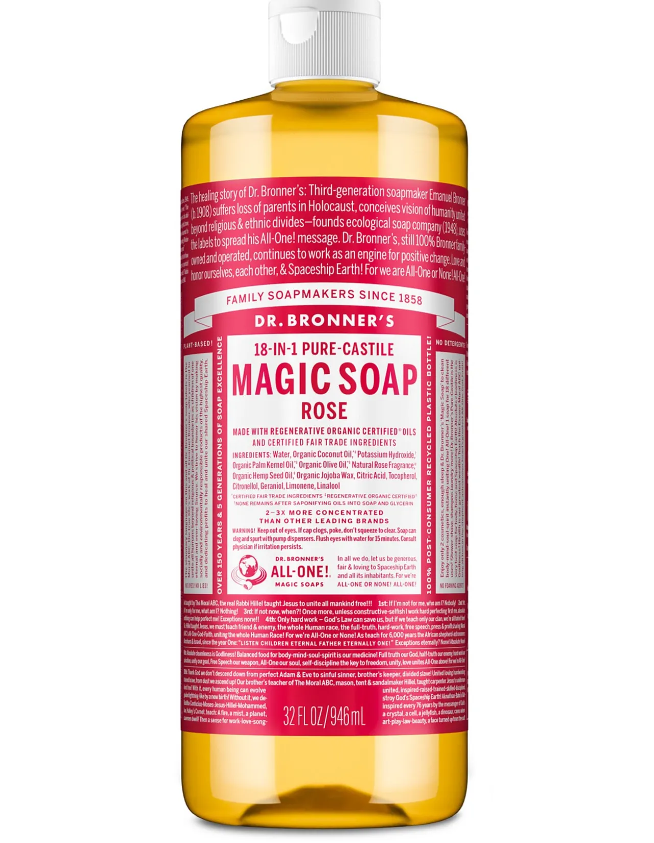 LIQUID CASTILE SOAP 946ML - ROSE