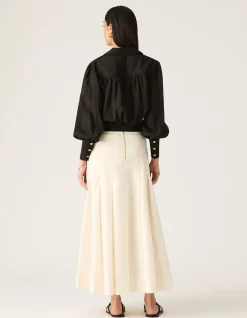 LIS EMBROIDERY MIDI SKIRT