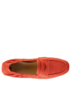 Liu Suede Block Heel Leather Loafer