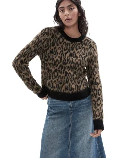 LOFTY INTARSIA CREW NECK KNIT