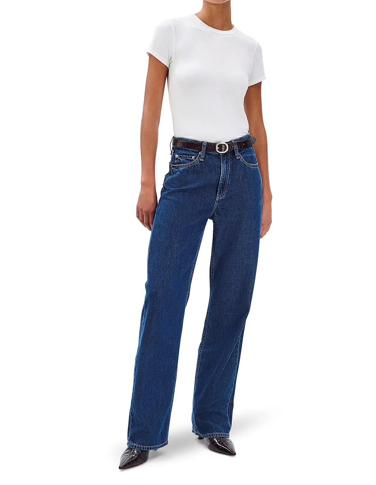 Logan Featherweight Mid Rise Wide Leg Jeans