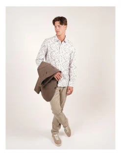 LONG SLEEVE ASPEN PEACHED COTTON SLIM FIT SHIRT