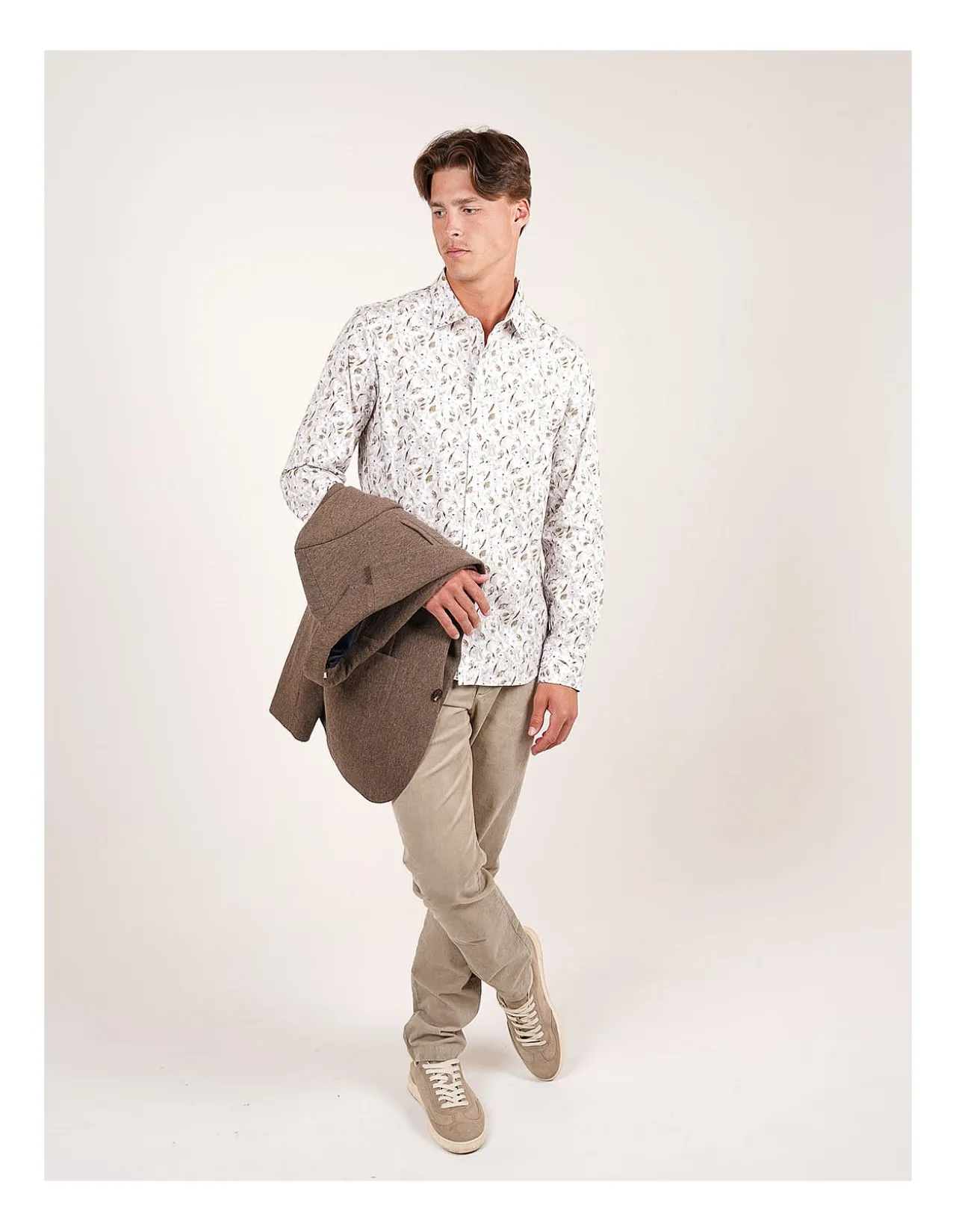 LONG SLEEVE ASPEN PEACHED COTTON SLIM FIT SHIRT