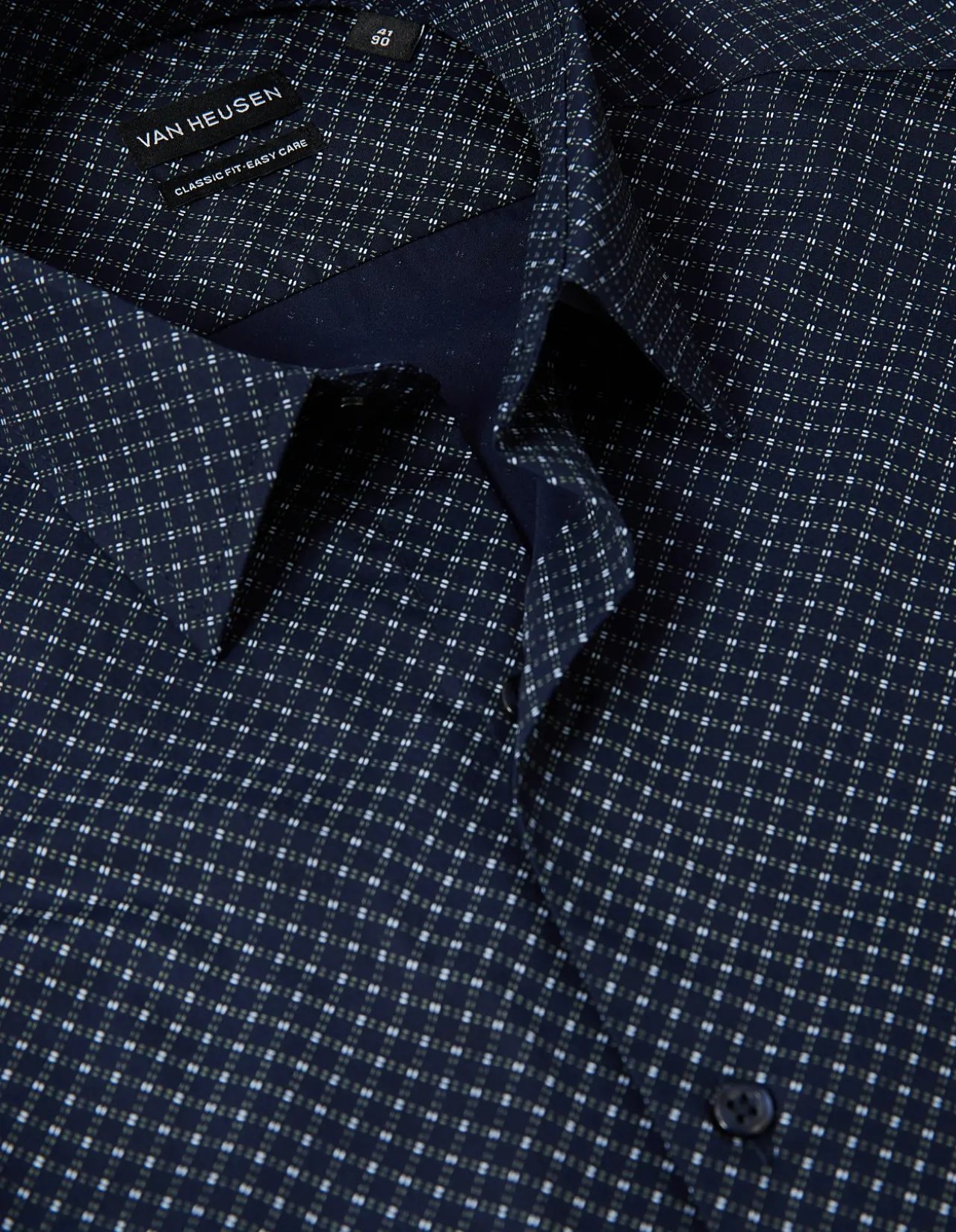 LONG SLEEVE CLASSIC FIT GEO CHECK PRINT COTTON SHIRT