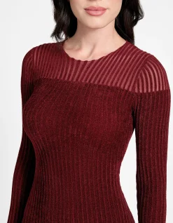 Long Sleeve Cn Rowena Rib Chenille Dress