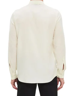 LONG SLEEVE HENRI FLANNEL WOOL LYOCELL SHIRT
