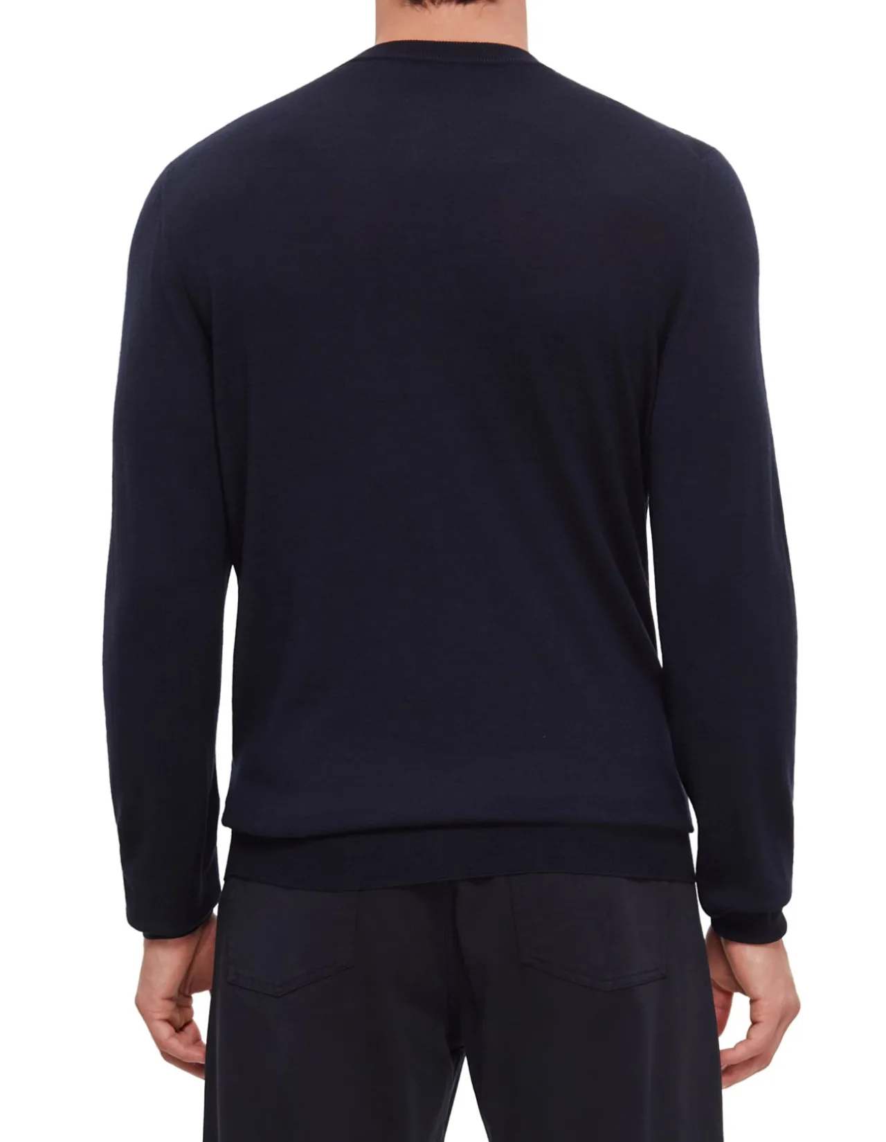 LONG SLEEVE LIGHT WEIGHT WOOL CREW NECK JUMPER