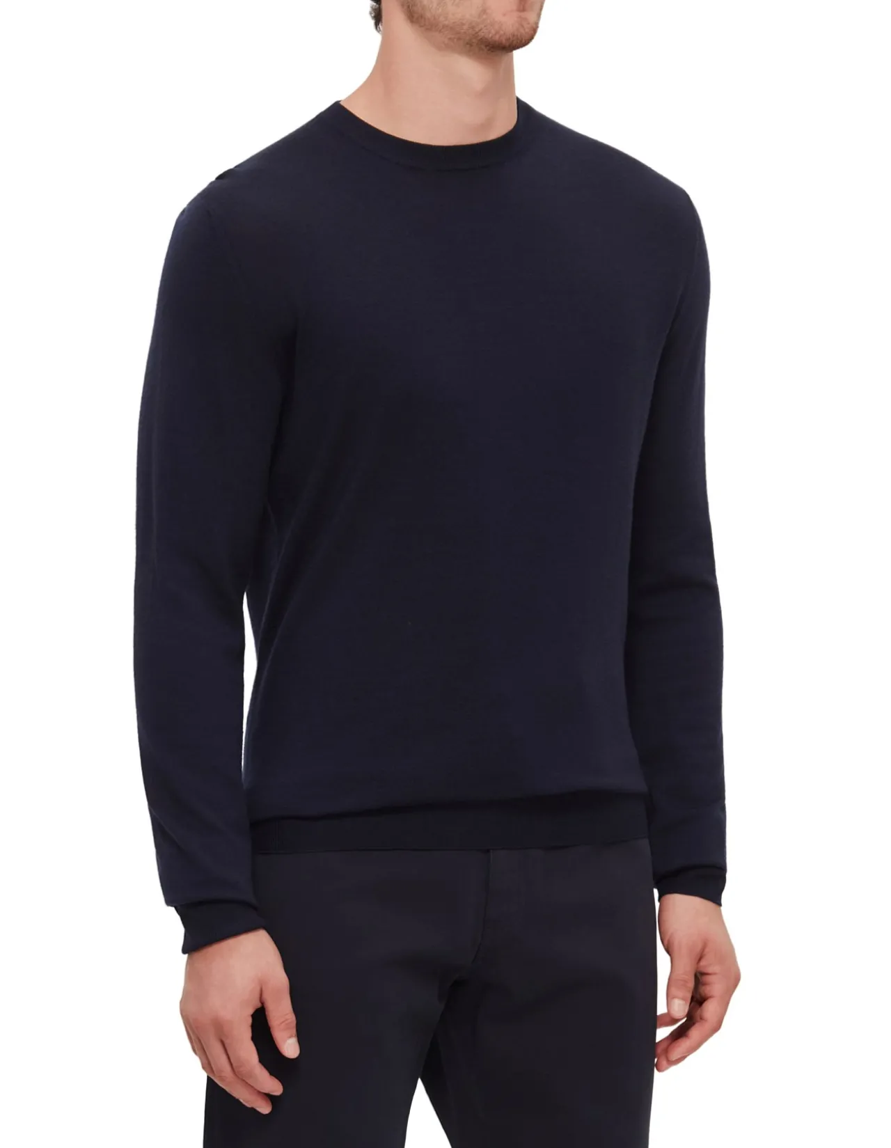 LONG SLEEVE LIGHT WEIGHT WOOL CREW NECK JUMPER