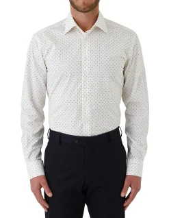 Long Sleeve Mirco Geo Print Shirt