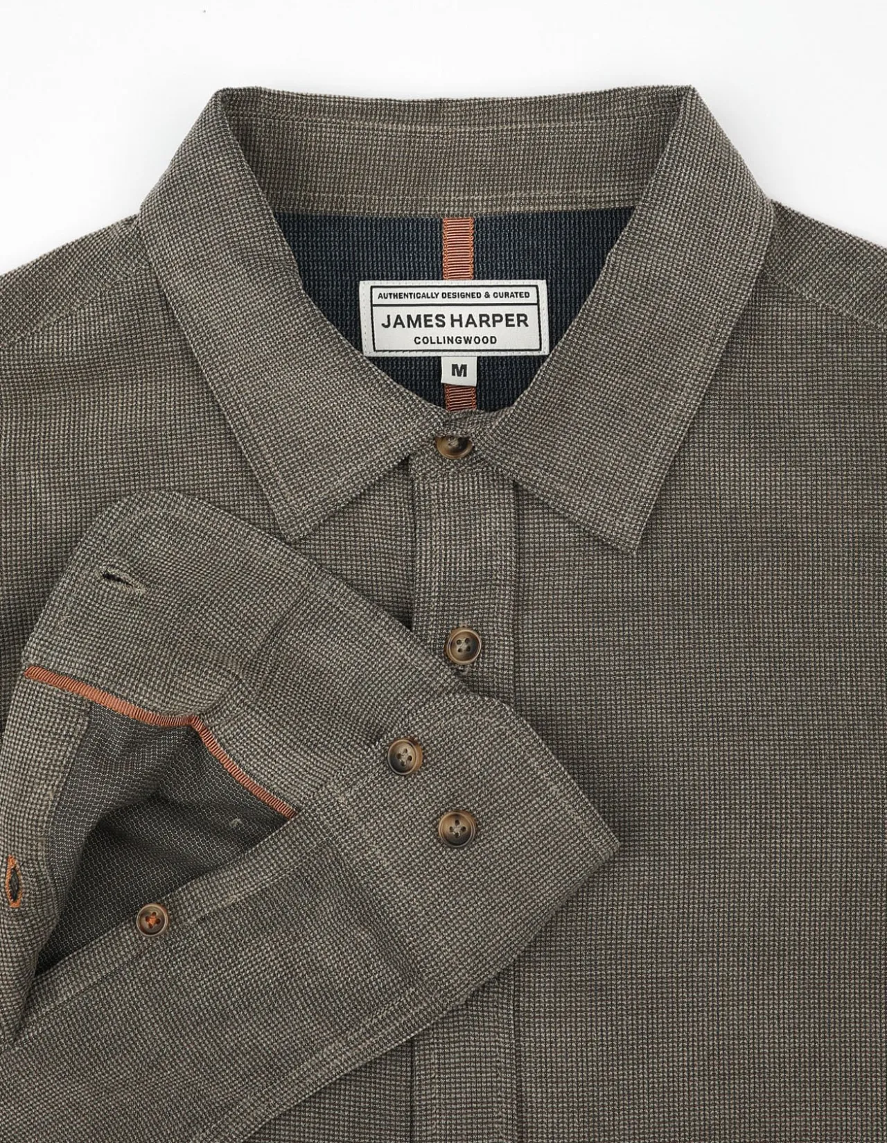 LONG SLEEVE PEACHED TEXTURED COTTON SLIM FIT SHIRT