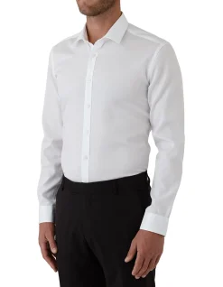 Long Sleeve Plain Collar Regular Fit Cuff Slim Shirt