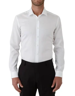 Long Sleeve Plain Collar Regular Fit Cuff Slim Shirt