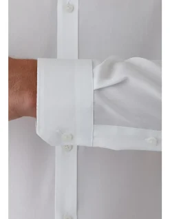Long Sleeve Plain Collar Regular Fit Cuff Slim Shirt
