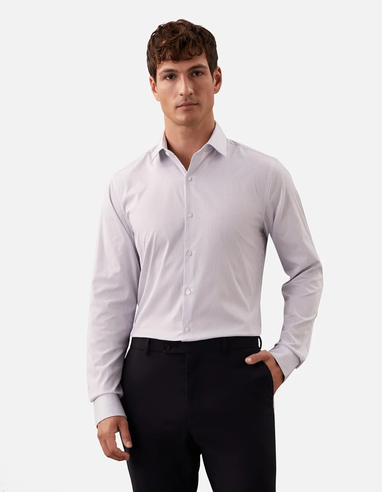 LONG SLEEVE POPLIN SHIRT SLIM FIT SHIRT