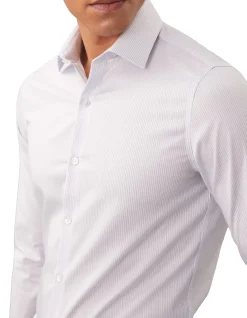 LONG SLEEVE SLIM STRETCH COLLAR STP COTTON DRESS SHIRT