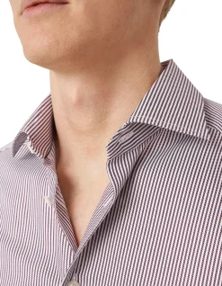 LONG SLEEVE STRIPED SIGNATURE TWILL SLIM FIT SHIRT