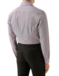 LONG SLEEVE STRIPED SIGNATURE TWILL SLIM FIT SHIRT