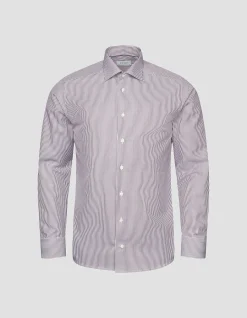 LONG SLEEVE STRIPED SIGNATURE TWILL SLIM FIT SHIRT