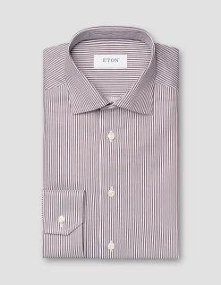 LONG SLEEVE STRIPED SIGNATURE TWILL SLIM FIT SHIRT