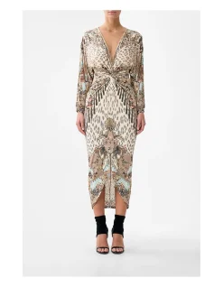 LONG SPLIT FRONT TWIST DRESS