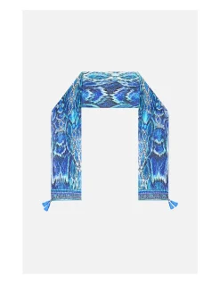 LONG SILK CRINKLE CHIFFON SCARF