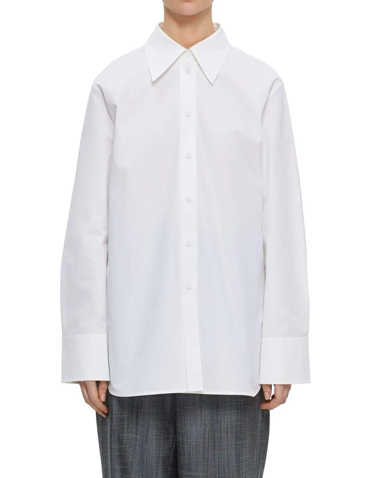 Long Sleeve Button-Up Shirt Optic White