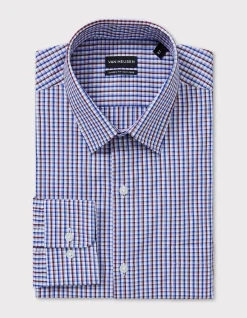 LONG SLEEVE CLASSIC 2 COL GINGHAM EASY CARE POPLIN SHIRT