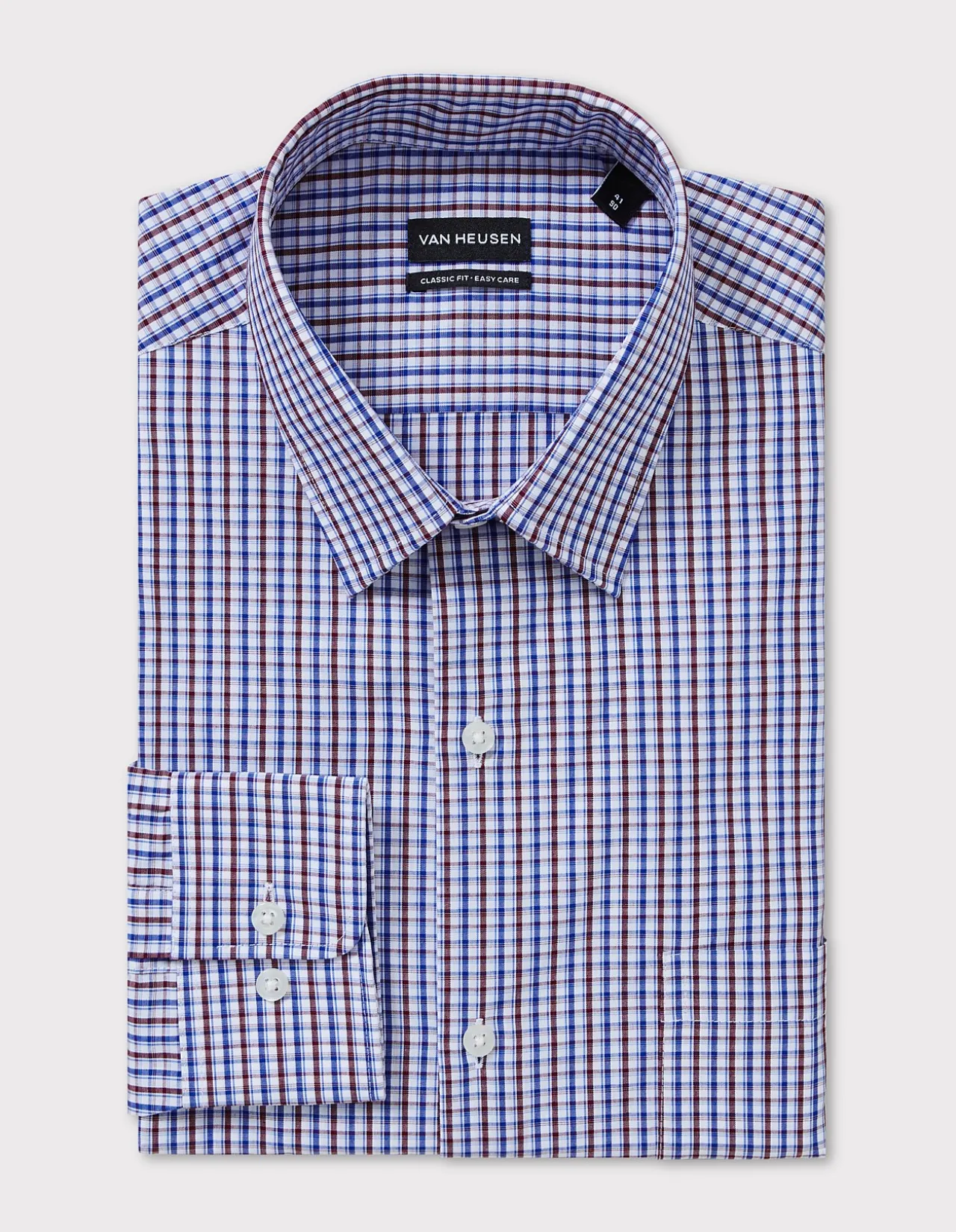 LONG SLEEVE CLASSIC 2 COL GINGHAM EASY CARE POPLIN SHIRT