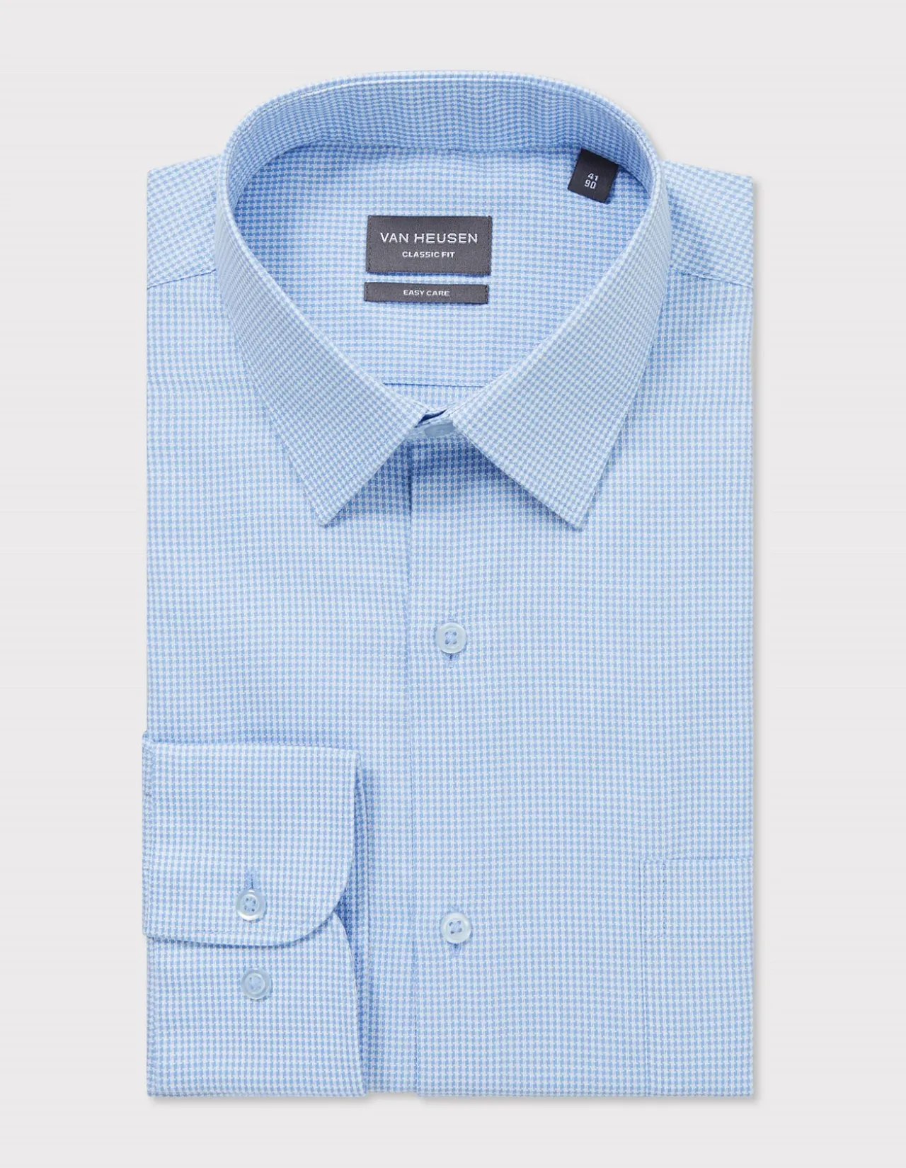 Long Sleeve Classic Single Colour Houndstooth Dobby Shirt