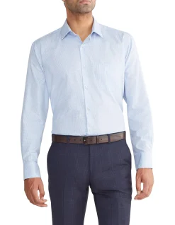 Long Sleeve Classic Single Colour Houndstooth Dobby Shirt