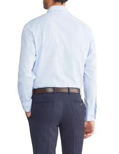 Long Sleeve Classic Single Colour Houndstooth Dobby Shirt