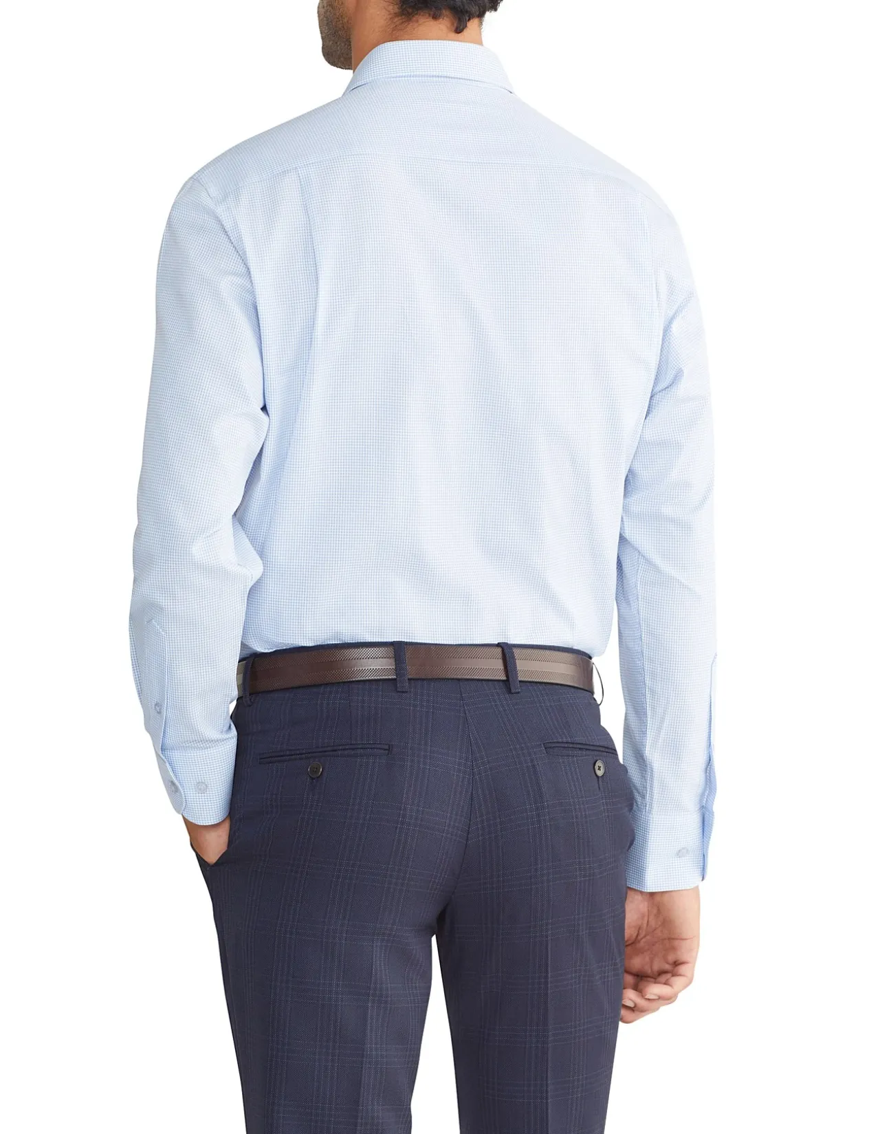 Long Sleeve Classic Single Colour Houndstooth Dobby Shirt