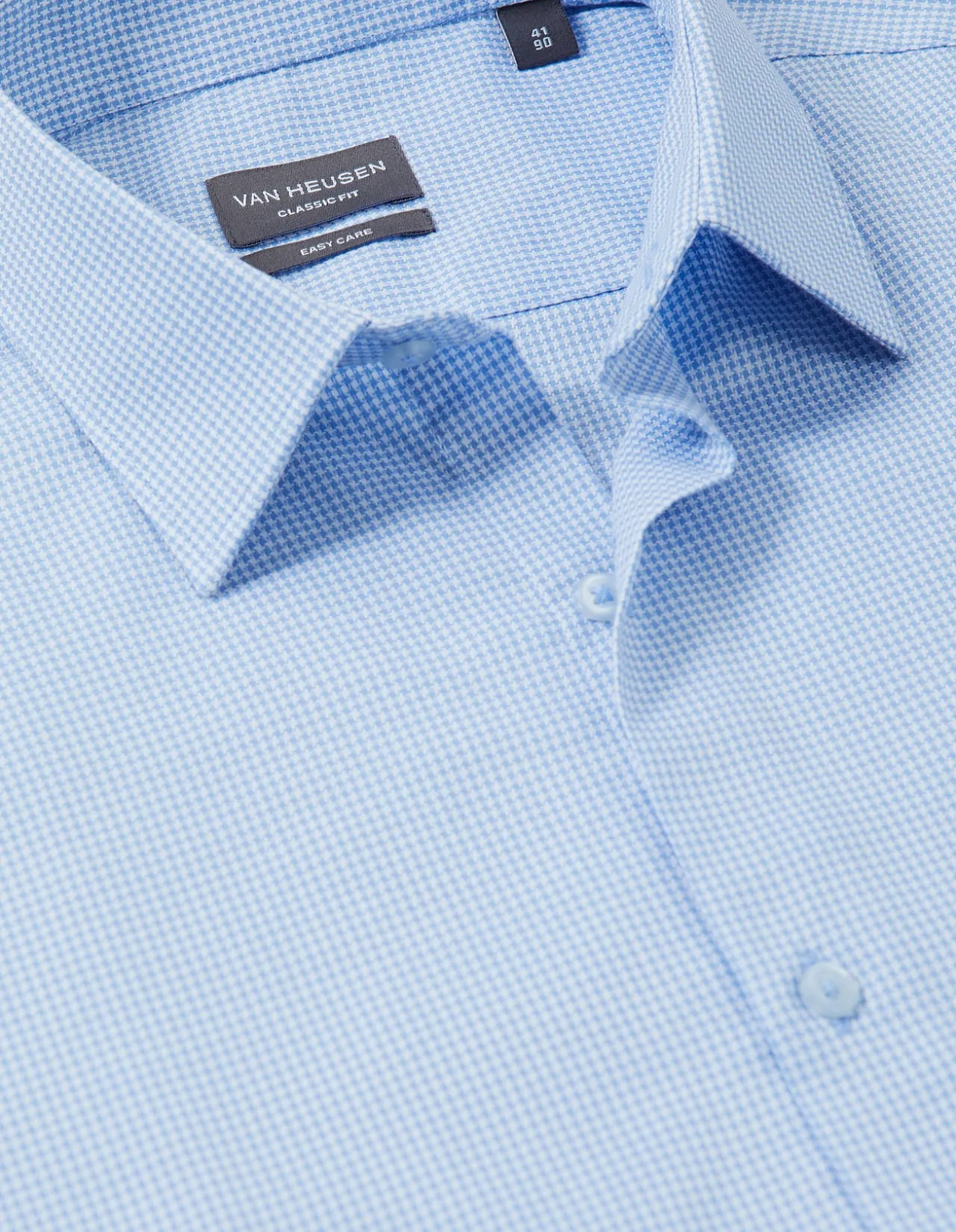 Long Sleeve Classic Single Colour Houndstooth Dobby Shirt