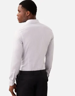LONG SLEEVE COTTON SLIM MID TWILL STRETCH SHIRT