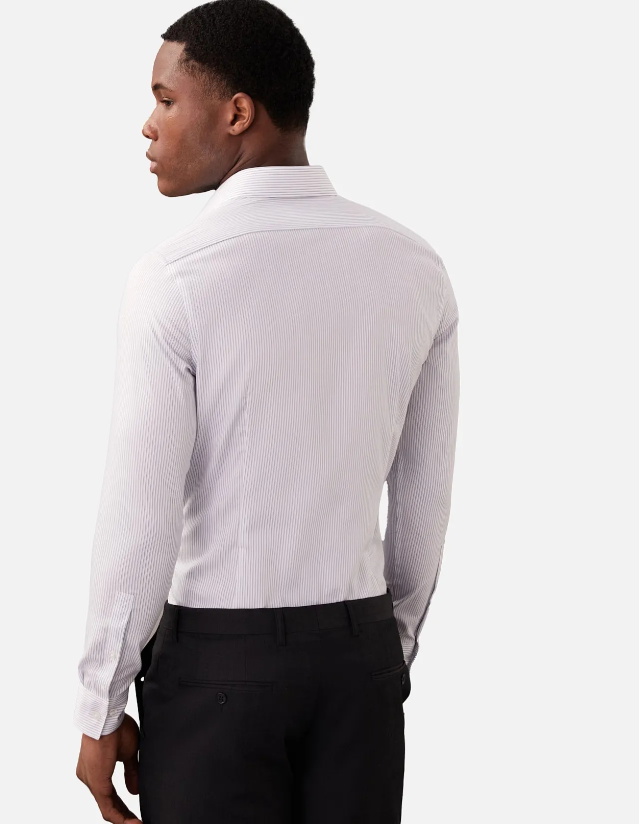 LONG SLEEVE COTTON SLIM MID TWILL STRETCH SHIRT