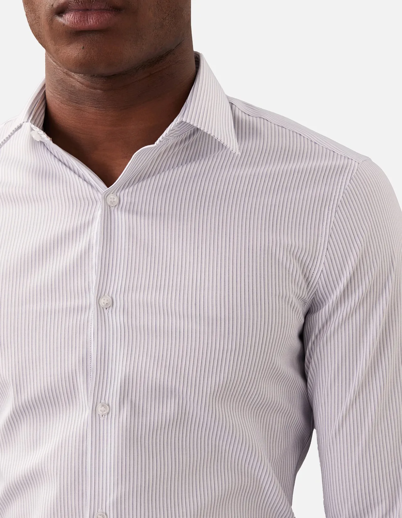 LONG SLEEVE COTTON SLIM MID TWILL STRETCH SHIRT