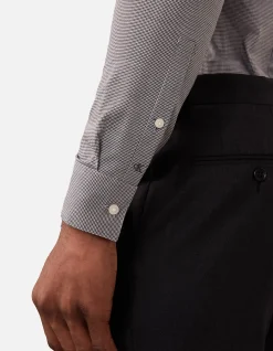 LONG SLEEVE COTTON SLIM MID TWILL STRETCH SOLID SHIRT