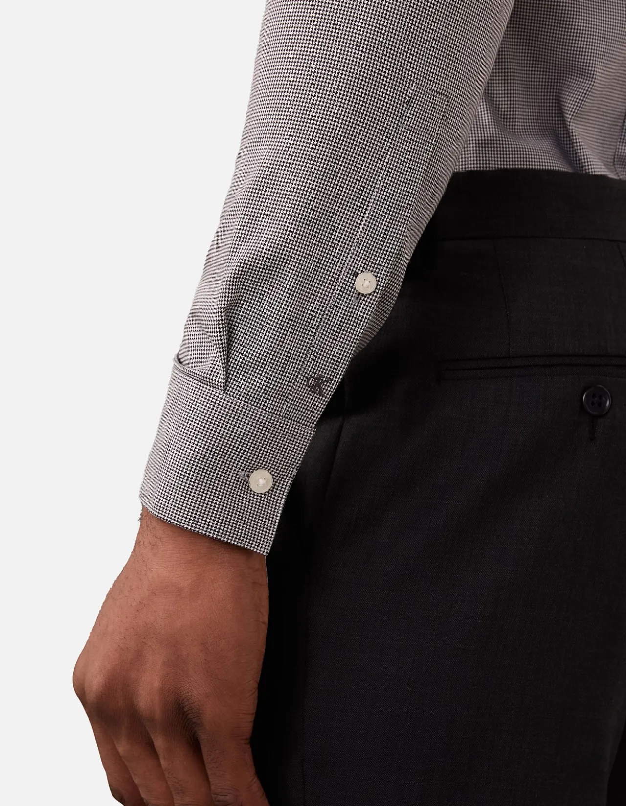 LONG SLEEVE COTTON SLIM MID TWILL STRETCH SOLID SHIRT