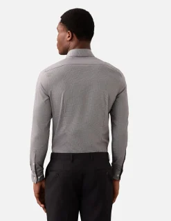 LONG SLEEVE COTTON SLIM MID TWILL STRETCH SOLID SHIRT