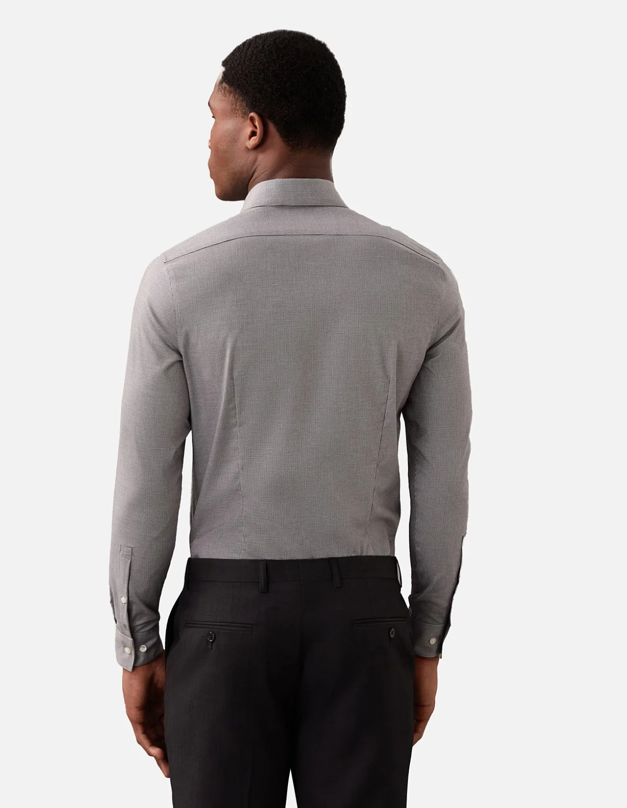 LONG SLEEVE COTTON SLIM MID TWILL STRETCH SOLID SHIRT