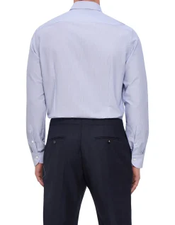 LONG SLEEVE GERARDO STRIPE WRINKLE RESISTANT COLLAR SHIRT