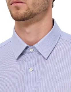 LONG SLEEVE GERARDO STRIPE WRINKLE RESISTANT COLLAR SHIRT