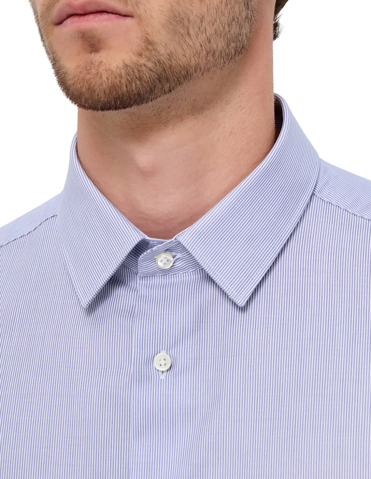 LONG SLEEVE GERARDO STRIPE WRINKLE RESISTANT COLLAR SHIRT