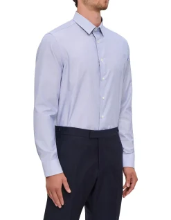 LONG SLEEVE GERARDO STRIPE WRINKLE RESISTANT COLLAR SHIRT