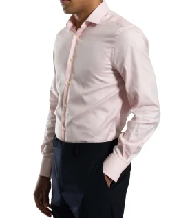 Long Sleeve Herringbone Slim Fit Shirt