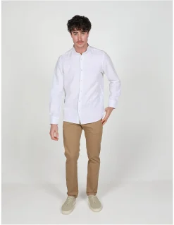 LONG SLEEVE LINEN BLEND GRANPA COLLAR LINEN COTTON SHIRT