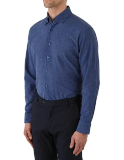 Long Sleeve Linen Blend Shirt