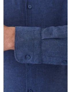Long Sleeve Linen Blend Shirt
